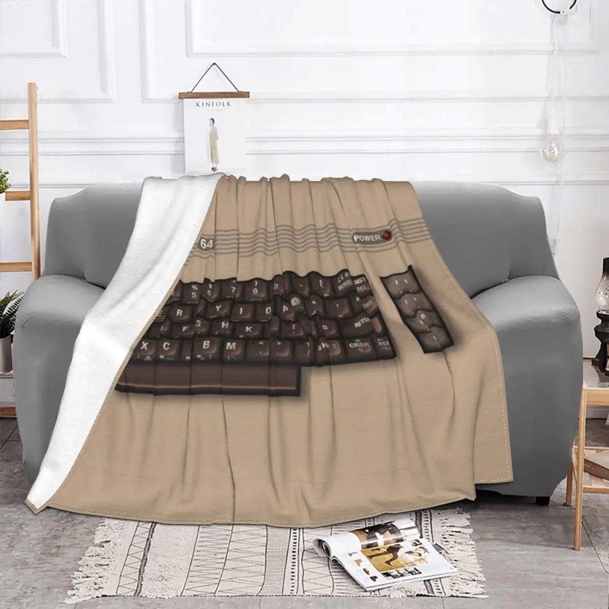 Commodore 64 Blanket Warm Fleece Soft Flannel Multimedia C64 Amiga Computer Throw Blankets for Bed Sofa Outdoor Spring