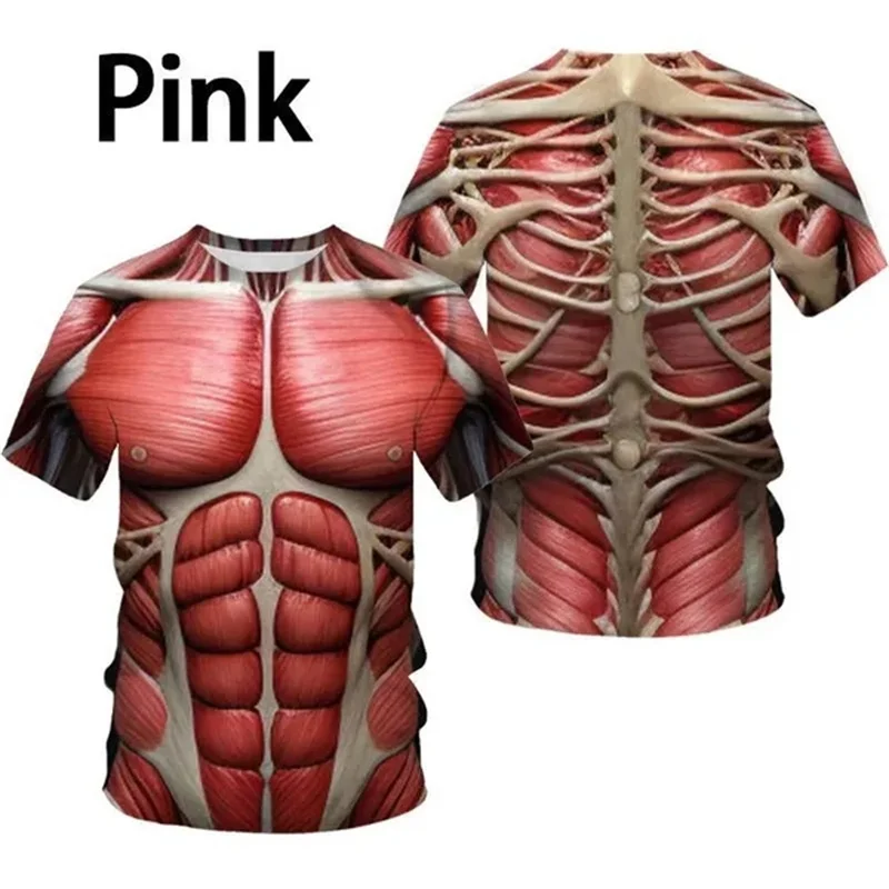 Футболка с 3D принтом ужасов на Хэллоуин, скелетом и черепами, забавная футболка с мышцами живота, графическая футболка с короткими рукавами, модная мужская одежда