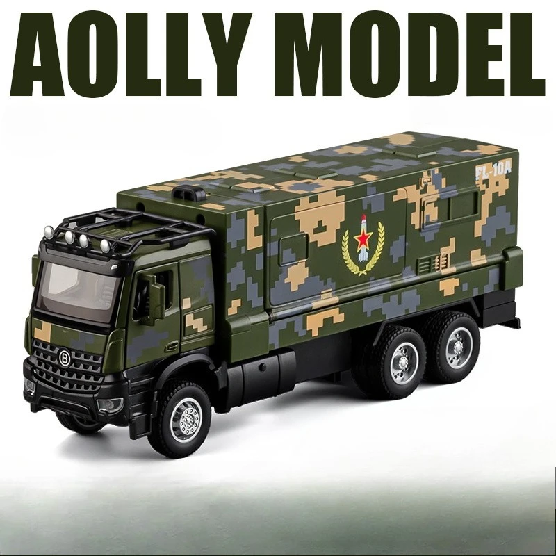 Model ciężarówki transportowej rakiet Feilong-10 w skali 1/35, metalowy model wojskowy z dźwiękiem i światłem, zabawka dla chłopców.
