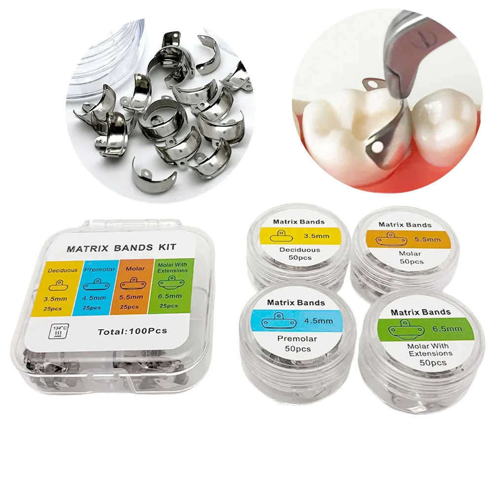 

Контурные секционные матричные ленты из нержавеющей стали от 3 до 6 5 мм для восстановления задней части класса II