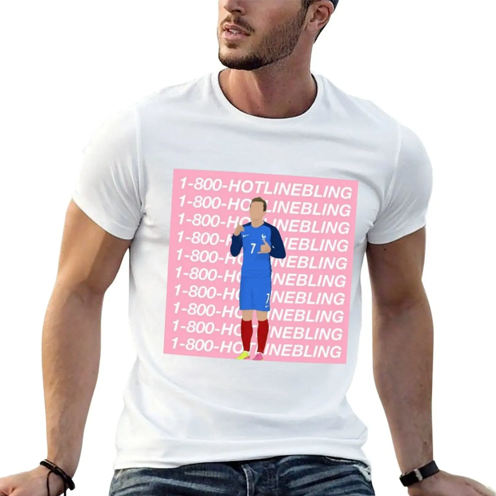 Griezmann Hotline Bling T-Shirt Simple Casual Short Sleeve Cotton T-Shirt