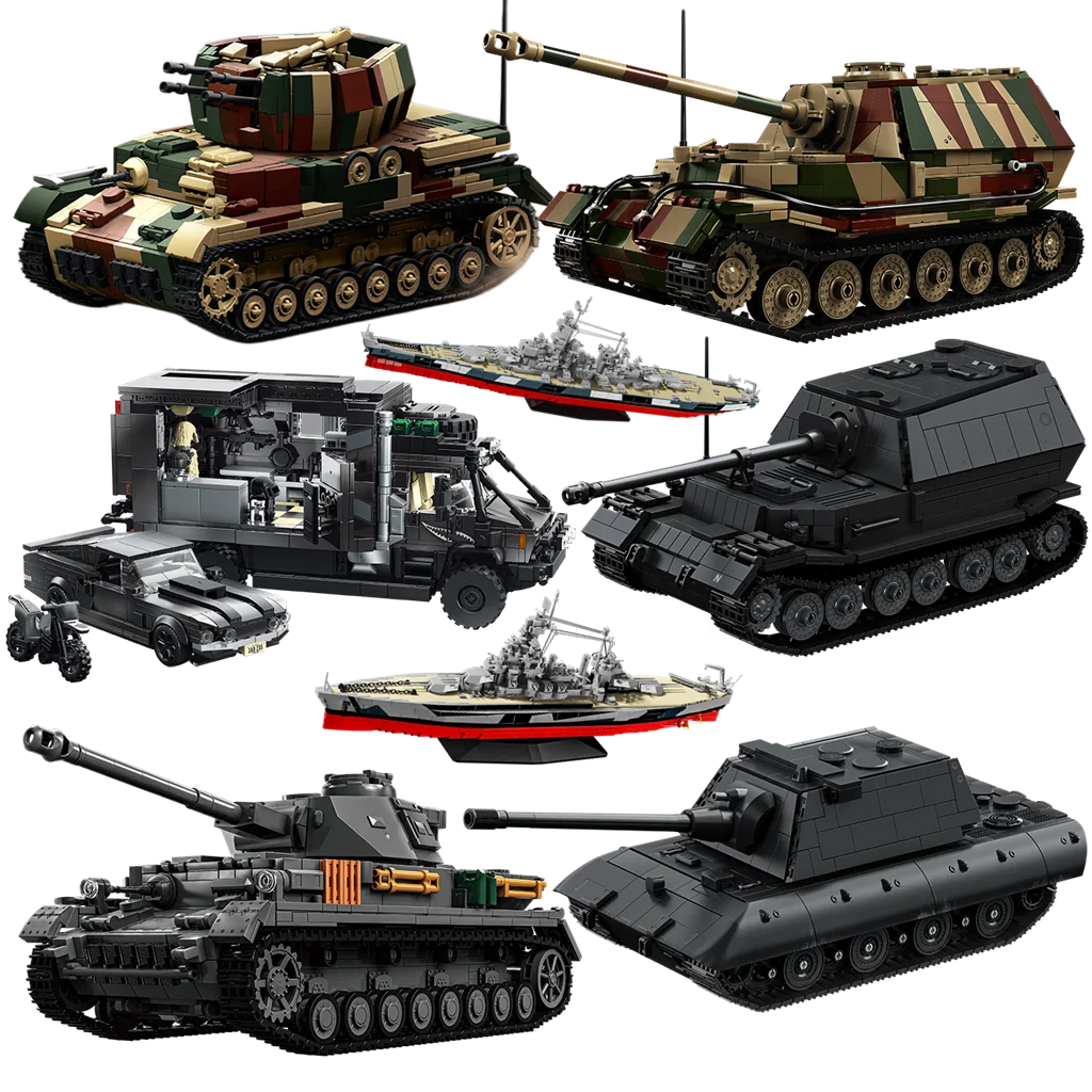 

E-100 Heavy Tank Leopard G-type tank Building Blocks MOC Toy Creative Toy Series Tank Model DIY Assembly Kit Birthday Gift