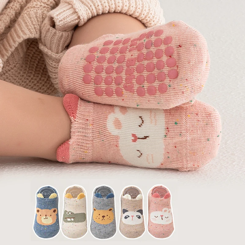 3/5 Pairs Baby Floor Socks Soft Comfortable Anti-Slip Kids Socks Breathable Non Slip Socks For Boys And Girls