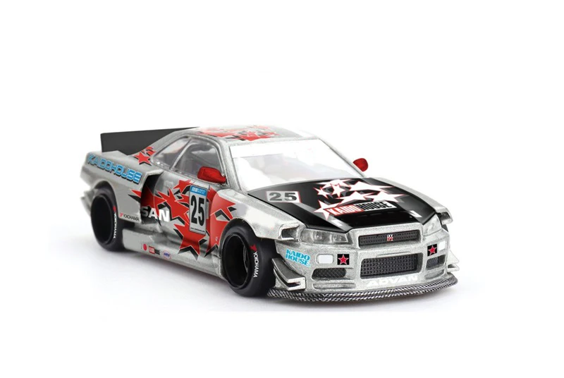 Kaido House x MINI GT Skyline R34 Kaido Star Racing V1 Die-Cast Car Model Miniature Gifts