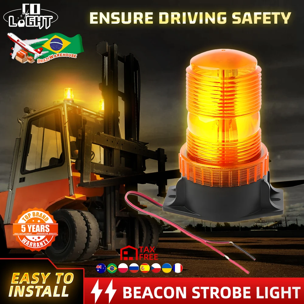 

COLIGHT Car Truck Roof Top Warning Light Emergency LED Strobe Light Flashing Beacon With Magnetic Base For Security Auto 12V 24V