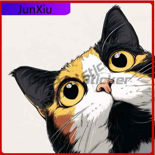 

Durable Peeking Calico Cat Aesthetic Car Laptop Window Bumper Waterproof Vinyl Decal Accessory Unique Trendy Aesthetic Funny
