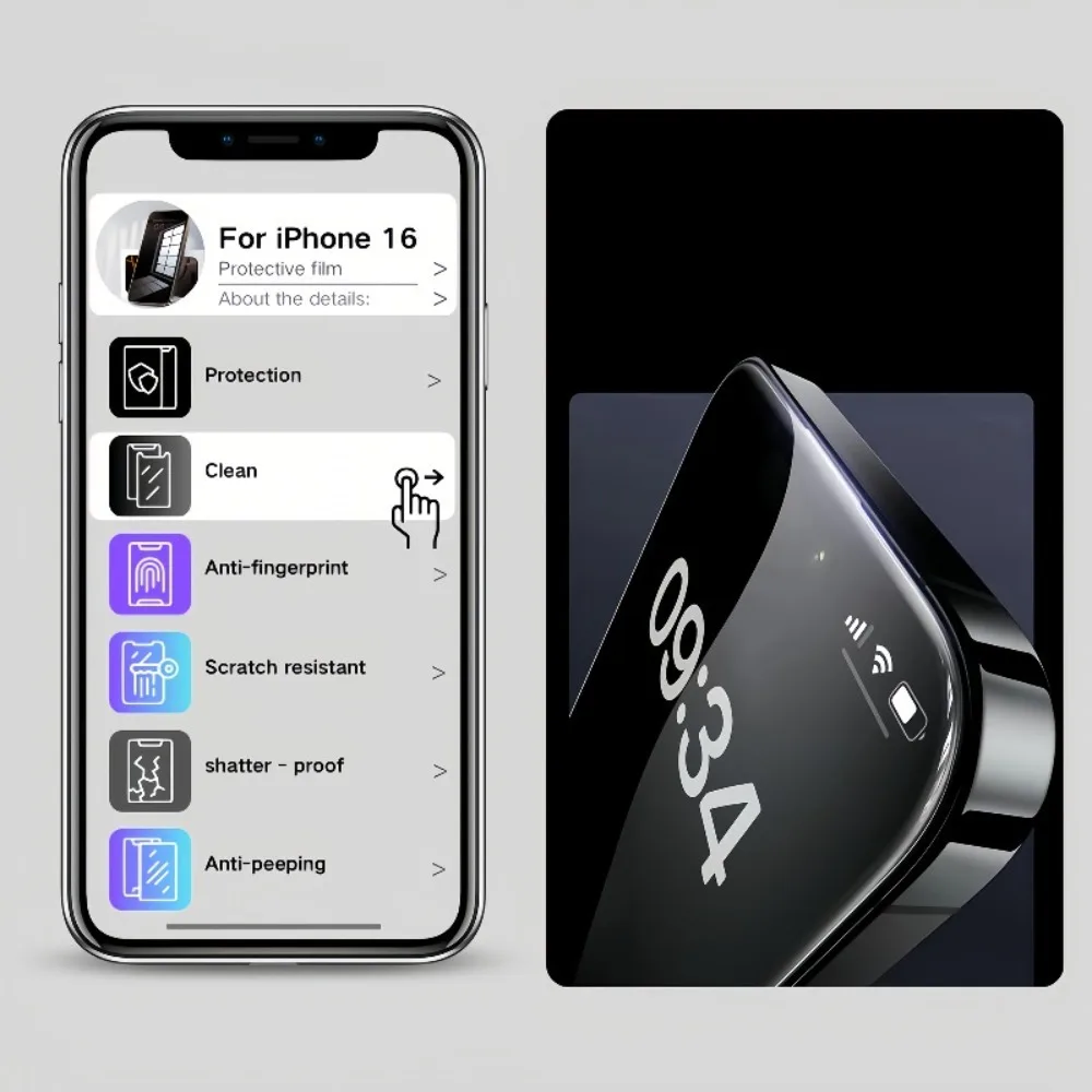 

3 шт. защитная пленка для мобильного телефона для IPhone16plus 15pro 14 конфиденциальная анти-подглядывающая пленка из закаленного стекла подходит для защиты экрана
