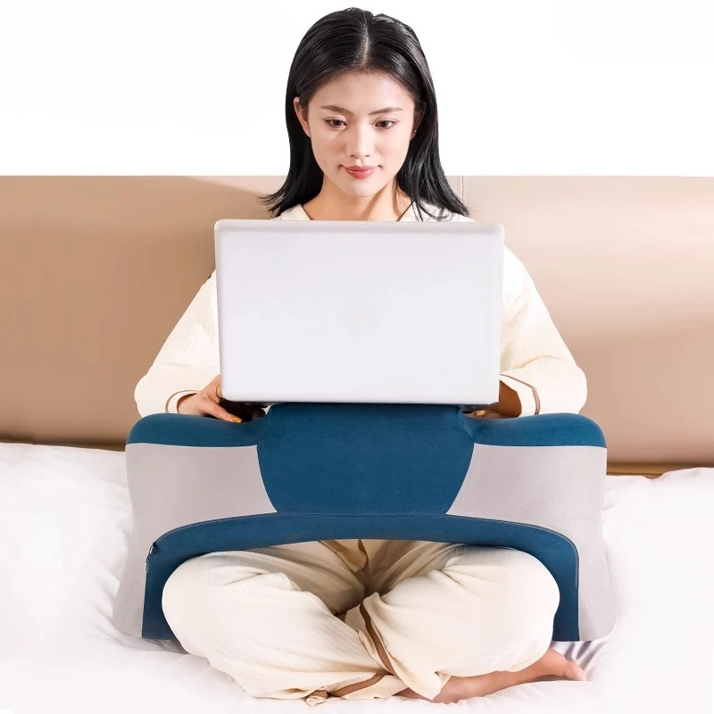 Ergonomic Bed Reading Pillow Anti-slip Laptop Desk Multifunctional Study Desk for Office Memory Foam Backrest and Book Holder