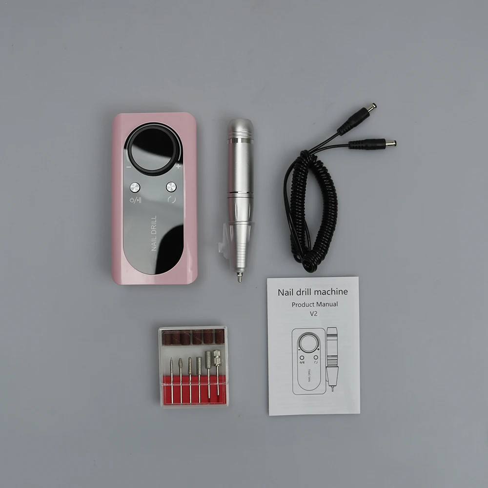 Electric USB Nail Drill Machine, Portable Electric Nail File Efile Set for Acrylic Gel Nails, Manicure Pedicure Tool