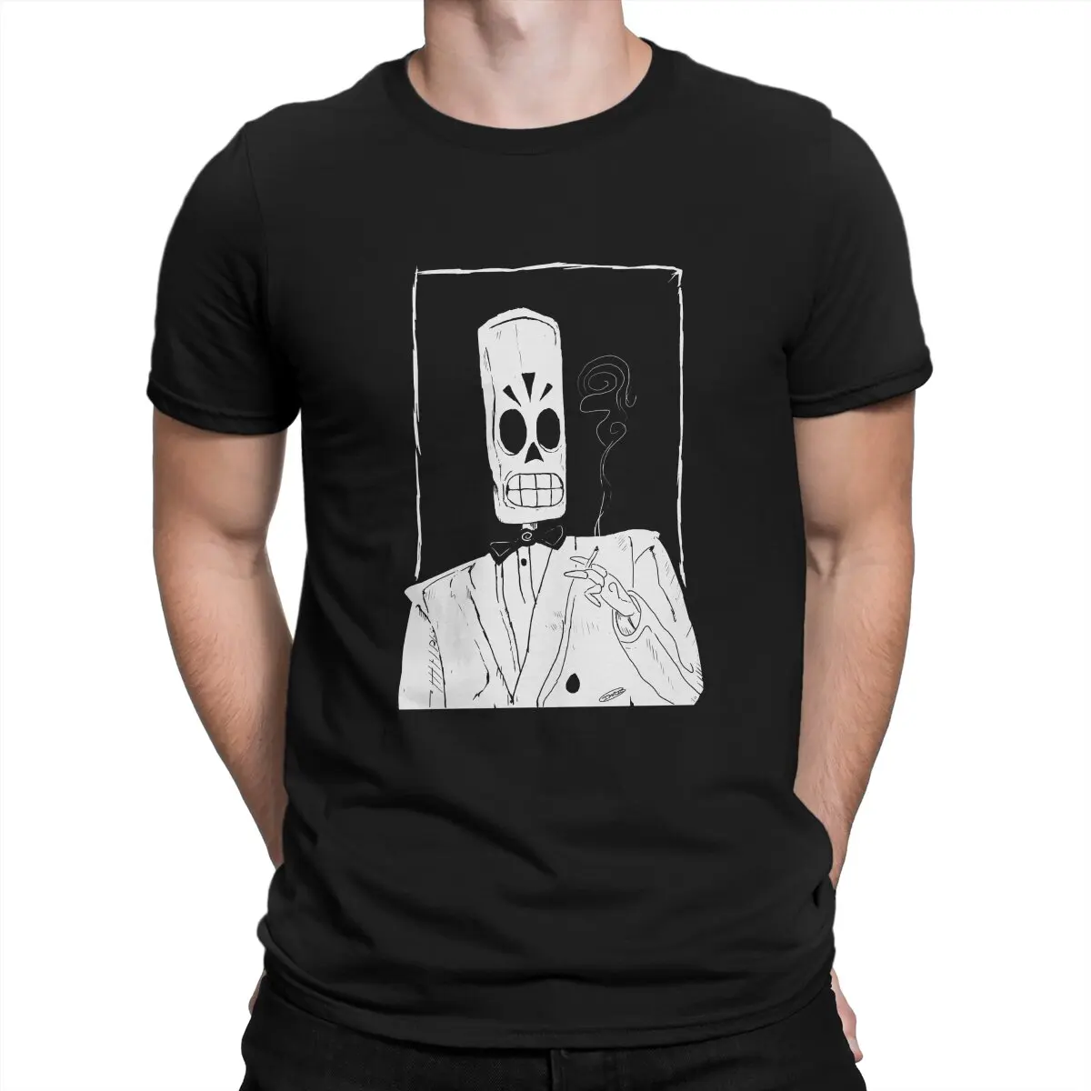 Grim Grim Fandango Men T Shirt Grunge Crewneck TShirt Harajuku Tops