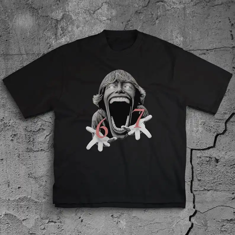 

Футболка с мемами 67 - забавная уличная футболка, футболка с графическим принтом Six Seven, подарок для мужчин