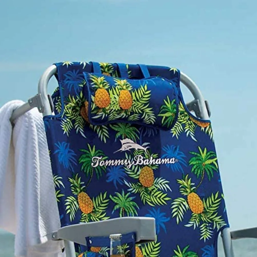 2020 Backpack Cooler Chair for outdoor use, polyester fabric, navy blue, lightweight with storage pouch and towel bar