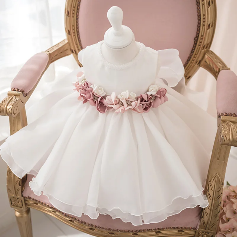 Baby Girls Dress for Kids Flowers Girls Wedding Child Princess Gown Sleeveless party dress