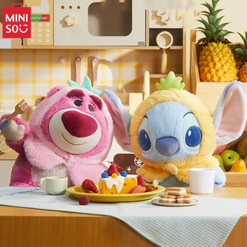 

MINISO Disney Fruit Market Series Headgear Doll Animation Lotso Stitch Soft Plush Pillow Decoration Children's Toy Birthday Gift