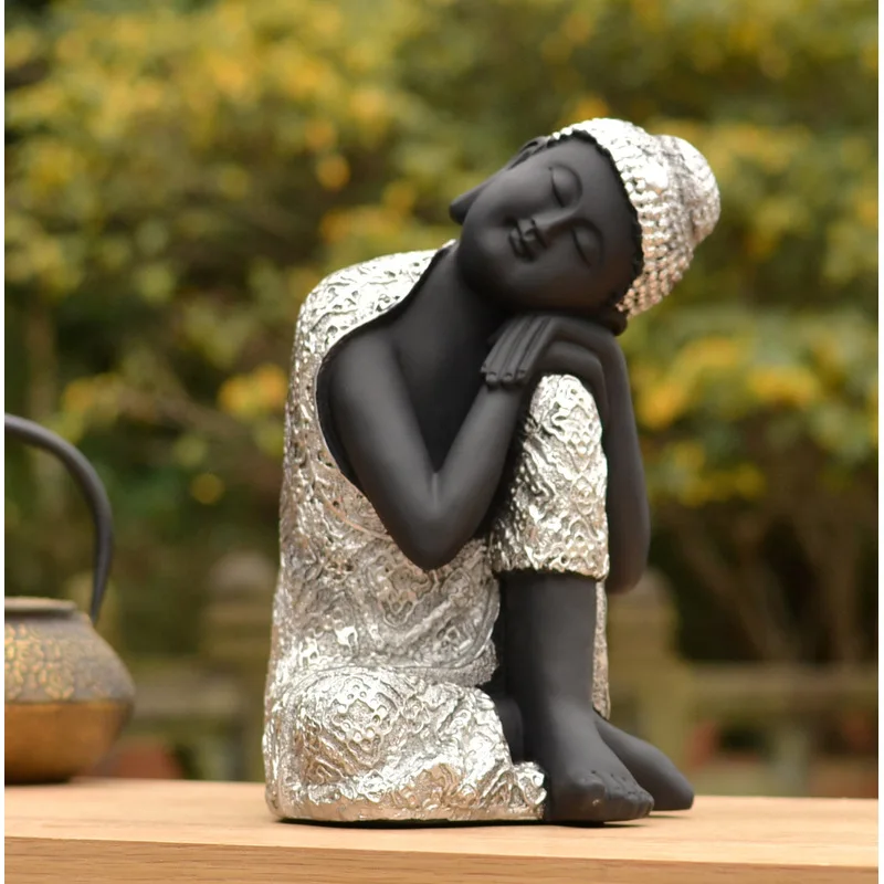 Chinese-style Zen Buddha head resin ornament, Southeast Asian decoration home, garden, and living room, suitable for export
