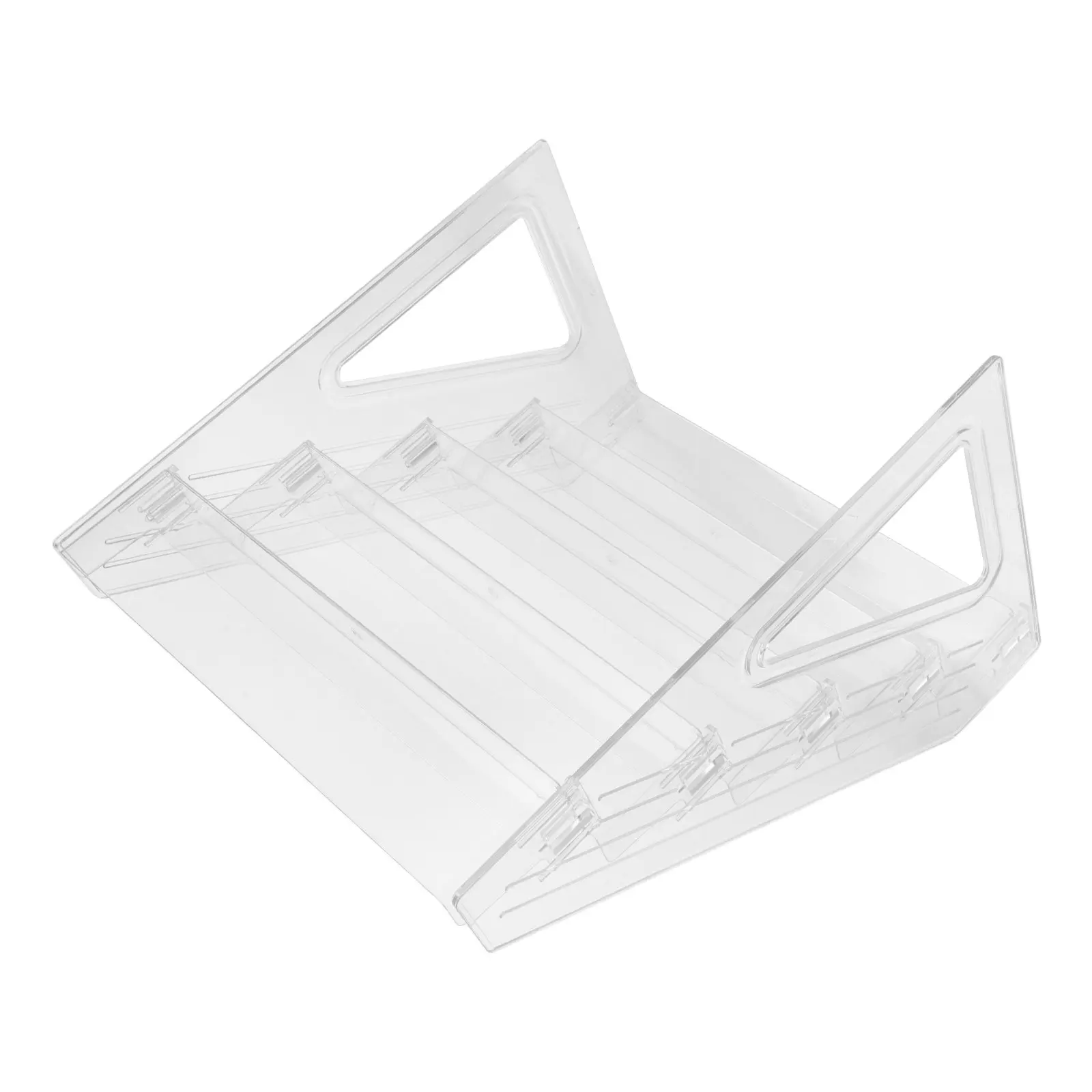 5 Tier Transparent Acrylic Desktop Card Display Stand Card Holder for Business Cards Postcards Greeting Cards Office Storage