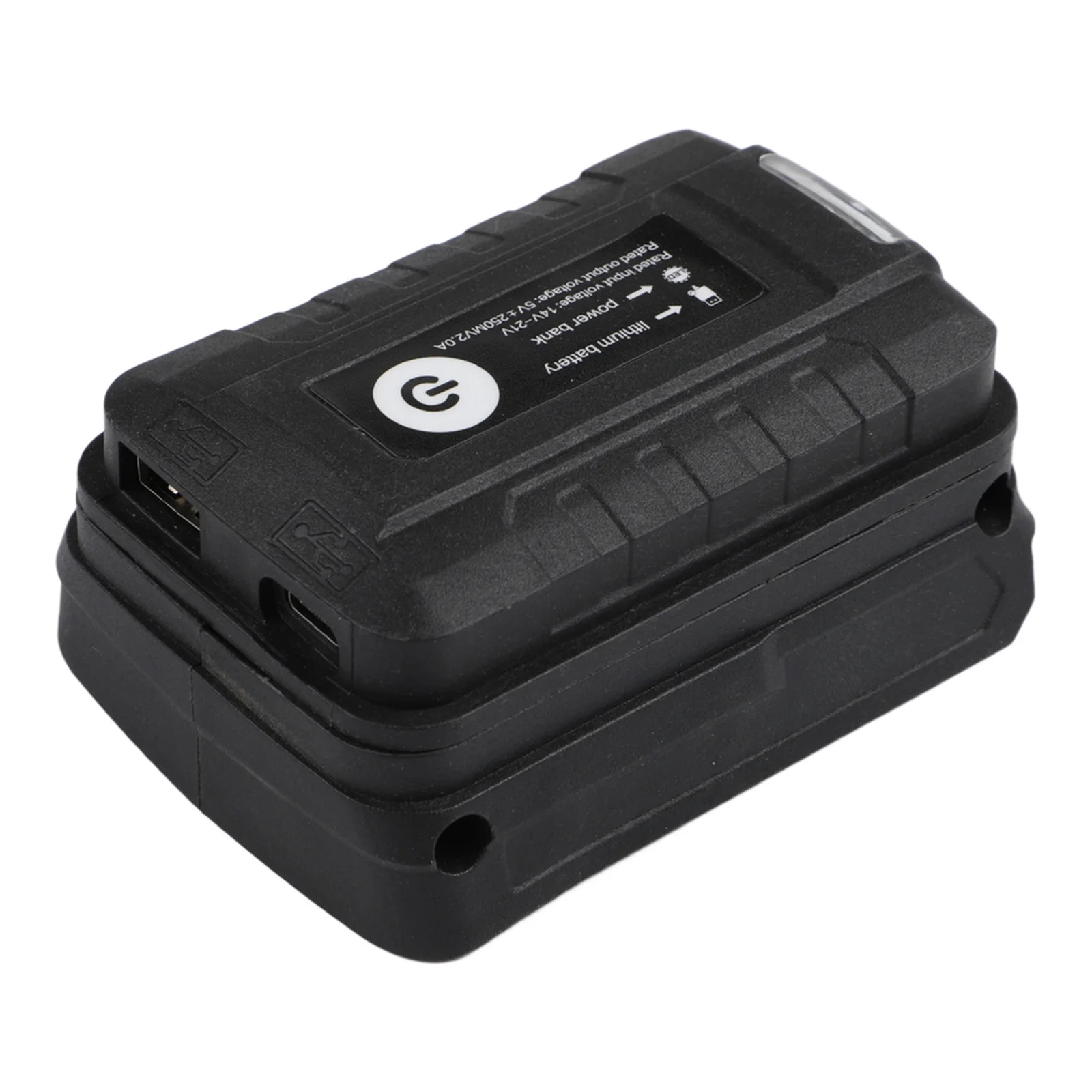 18V Battery USB Adapter Intelligent Power Converter Black Battery Adapter 18V Lithium Battery Compatible Built-in Charging Board