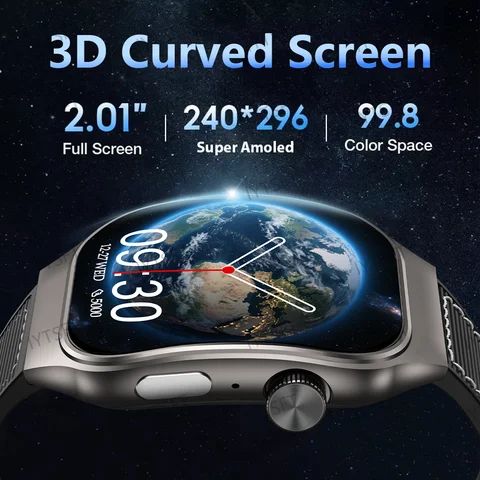 LAXASFIT 2.01 Inch Curved Screen Men's Smart Watch Bluetooth 5.3 HD Call Multiple Sports Modes Woman Watch Gift