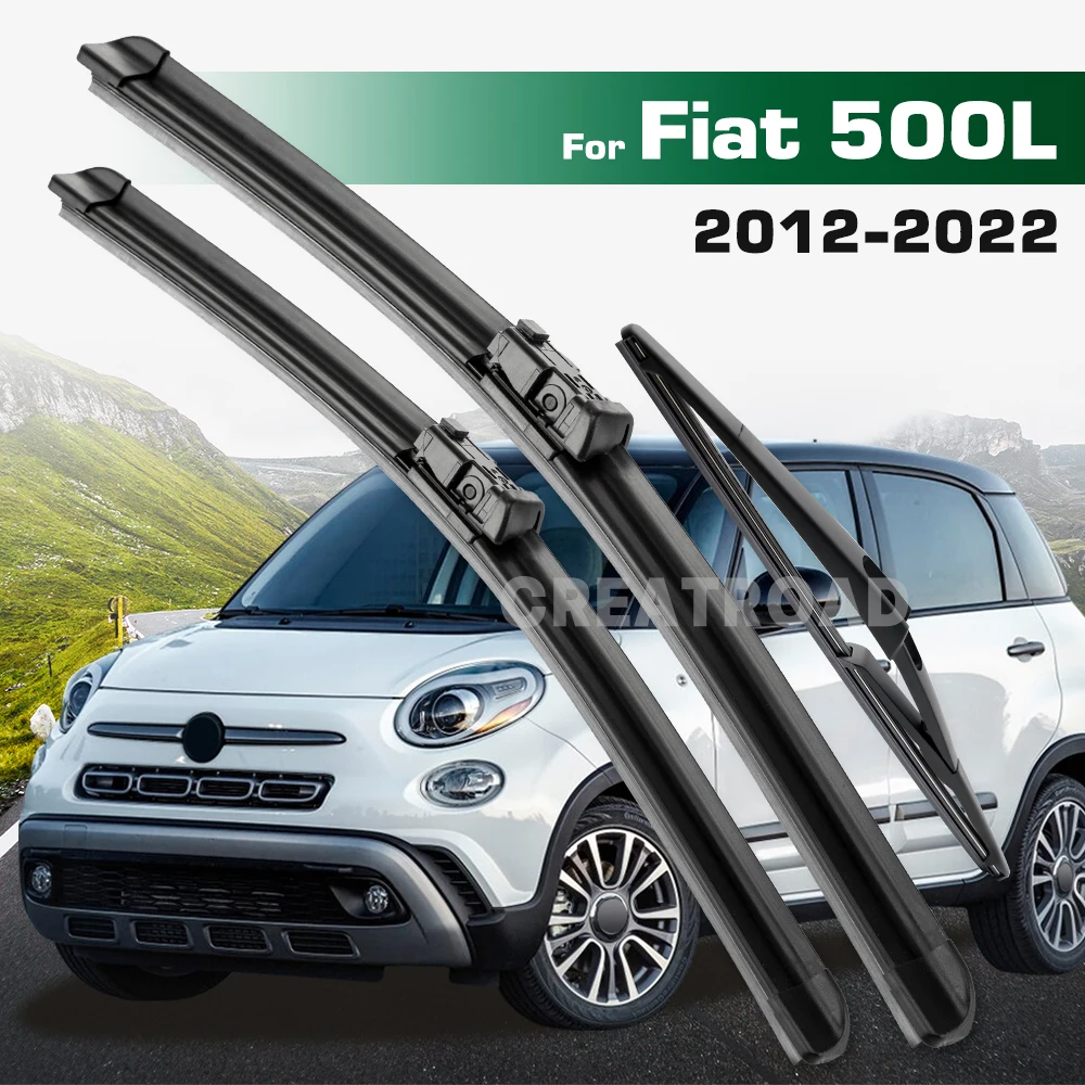 

GREATROAD Wiper LHD&RHD Front & Rear Wiper Blades Set For Fiat 500L 2012 - 2022 Windshield Windscreen Window Brushes