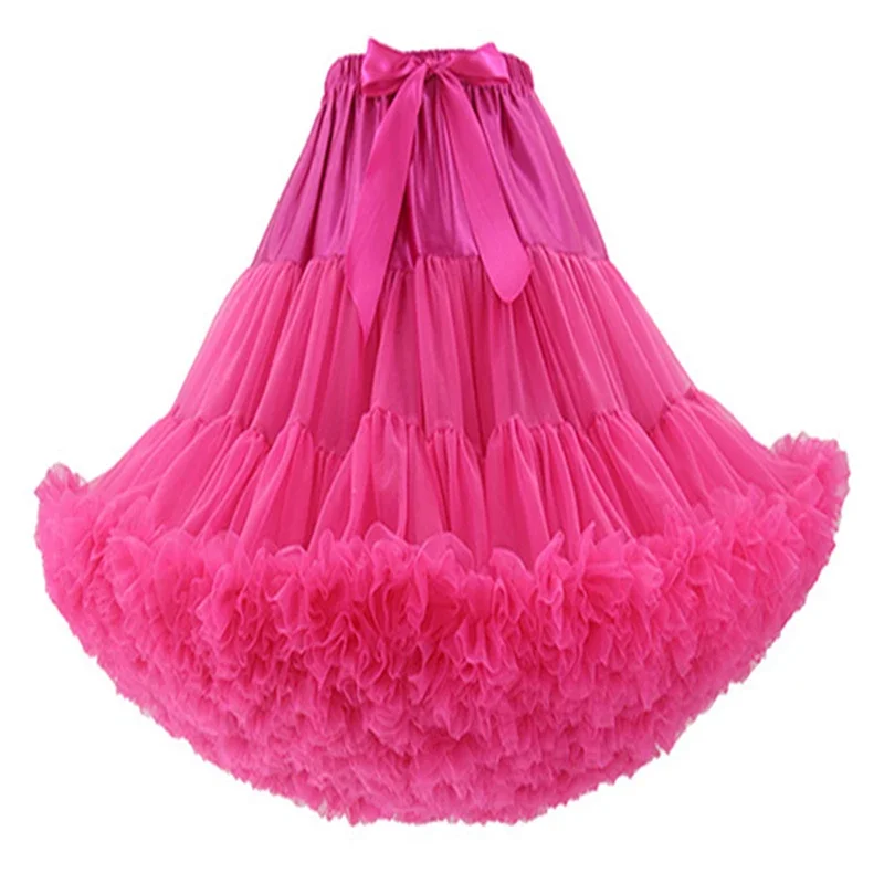 55CM lunghezza al ginocchio gonna Tutu gonfia da donna sottoveste abito da ballo Fluffy Princess Ballet Dance sottogonna Crinoline pettigonne