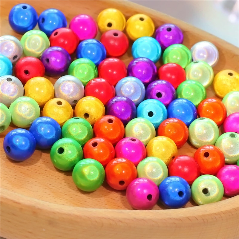 

4/6/8/10/12mm Acrylic Fantasy Round Beads White And Mixed Color For Jewelry Making DIY Bracelet Necklace 20/30/50/100/200pcs