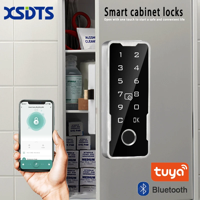 Smart Drawer Cabinet Invisible Lock Tuya APP Fingerprint Ic Card Unlock Cabinet Furniture Electronic Keyless Sensor Lock