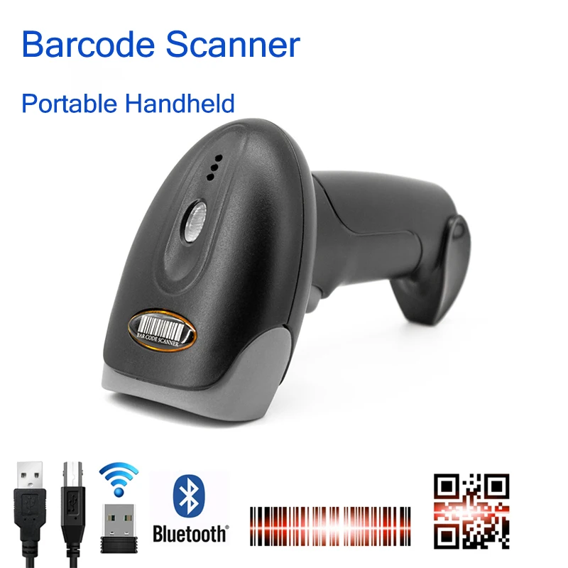 1D/2D Barcode Scanner Wired 2.4G Wireless Bluetooth Bar Code Reader Handheld Porteble Scanning For Supermarket Logistics Product