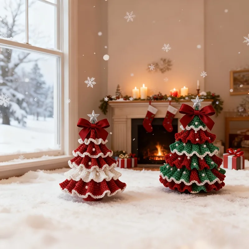 Christmas Crochet Kit For Beginners, Christmas Tree Knitting Kit, Fun Xmas Decoration, Christmas Gifts, Cute Christmas Ornaments image 5