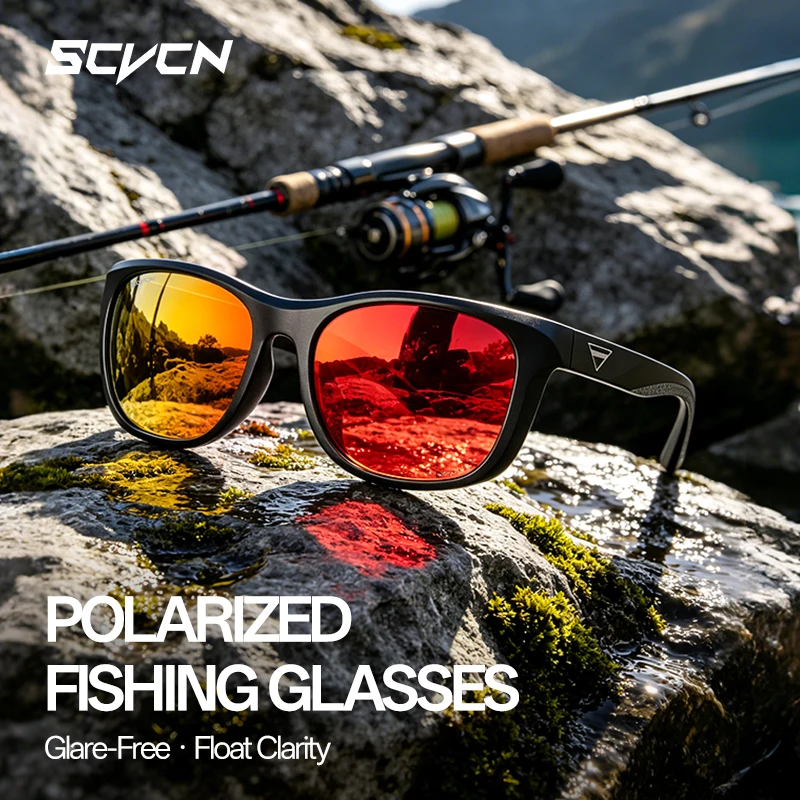 SCVCN HD Polarized Stylish Fishing Sunglasses Anti-Glare Outdoor Sport Cycling Glasses Running Driving Hiking MTB Sunglasses