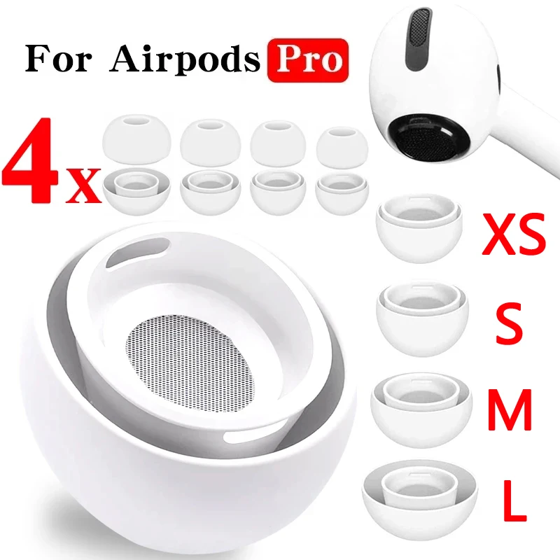 Soft Silicone Ear Tips for Apple Airpods Pro 1st 2nd generation Air pods Protective Earbuds Cover Noise Reduction Hole Ear-pads