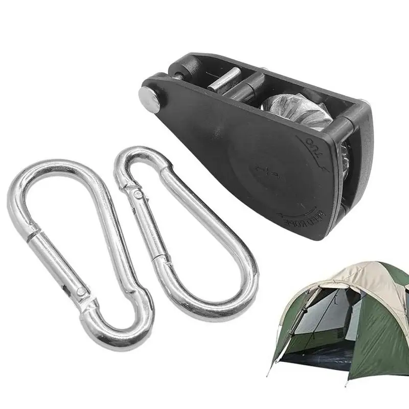 Tent Guyline Cord 1/4 Heavy Duty Tie Down Straps Rope Adjuster in Knob Design Guyline Rachet Pulley System Tensioning Device