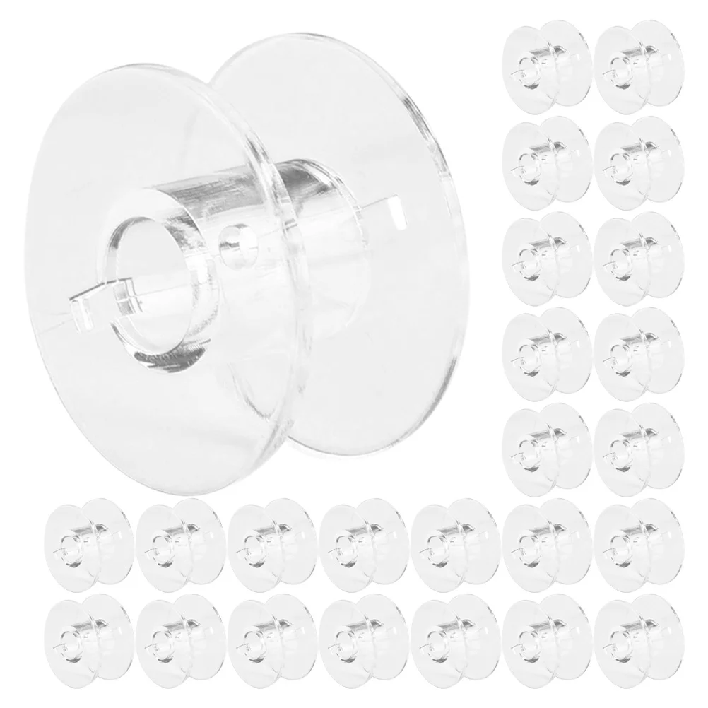 

1Set Plastic Transparent Sewing Bobbins Portable Replaceable Clear Compact Empty Spools Wear-Resistant Thread Bobbins Sewing