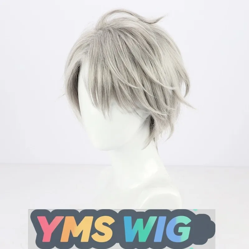 【YMS PRUIK】Rainbow Society Virtual Streamer VTuber Kafuta Haruka Cosplay Pruik Granny Grey Reverse Curl