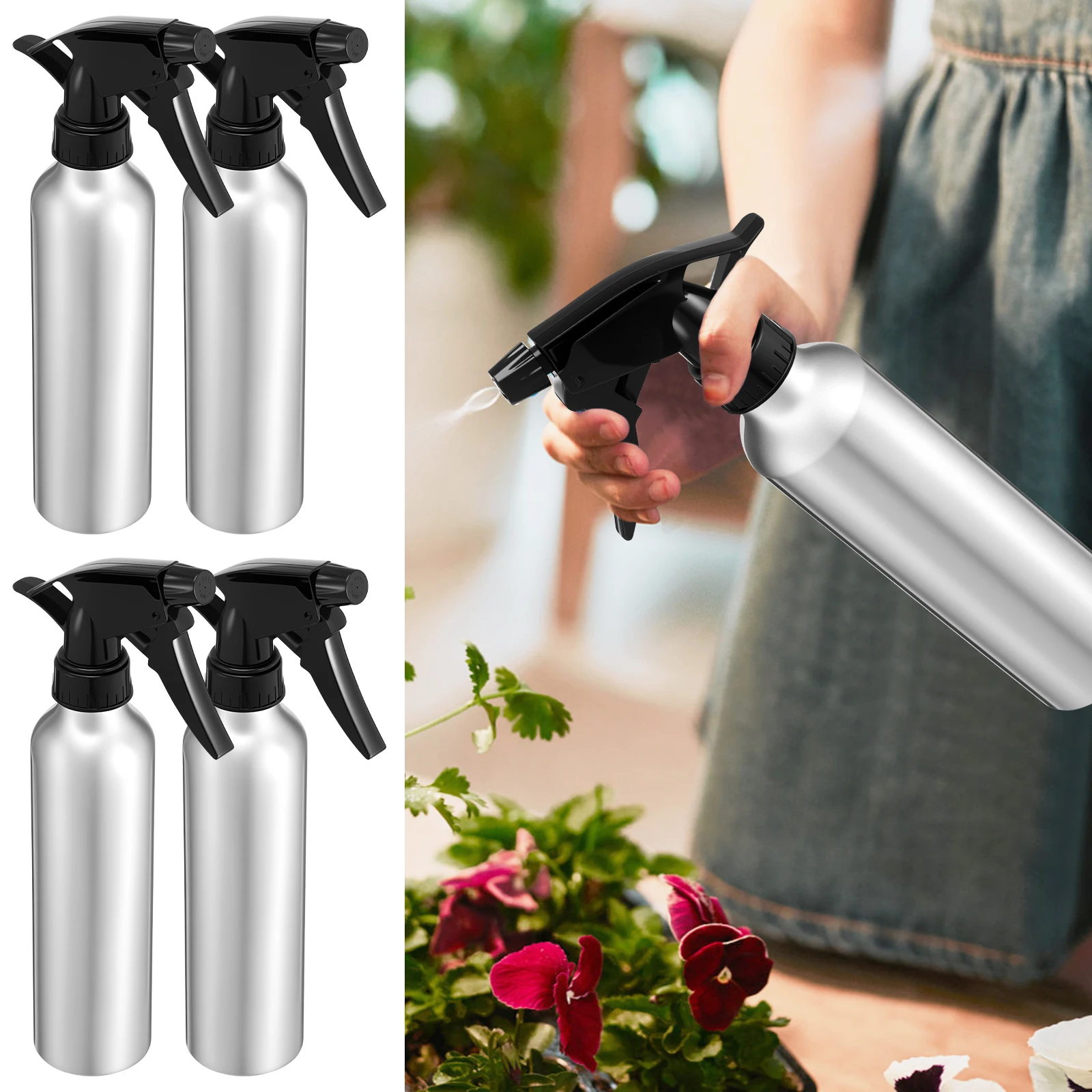 4PCS Anti Planting Spray Bottle With Detachable Nozzle Multipurpose Space Saving Hair Spray Bottle for Home Salon Restaurant