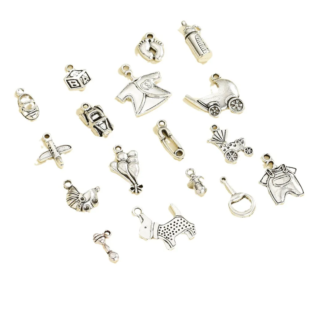 DIY ancient silver alloy daily necessities series, clothes, baby stroller pattern pendants, ornaments and small pendants