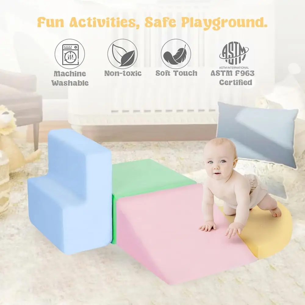 Miękkie piankowe klocki do wspinaczki dla dzieci w wieku 1 roku, 4-częściowy zestaw zabawek dla maluchów, zabawki do zabawy w domu, idealne na urodziny