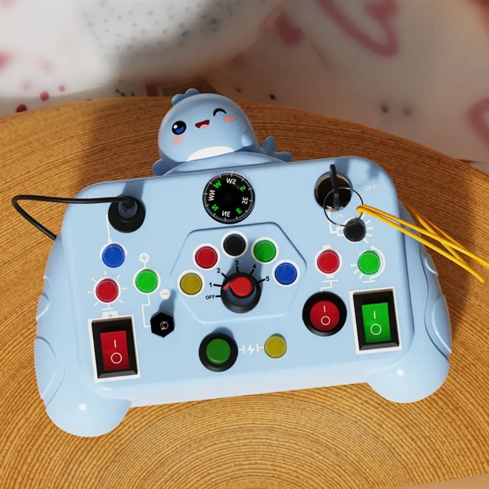 Montessori Busy Board Sensory Educational with LED Light Sensory Board Switch Buttons Switches Preschool Education
