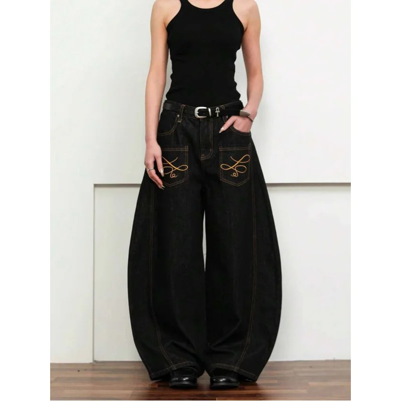 

Небольшая группа, элитные повседневные брюки с задним карманом, InsTide, широкие брюки для ленивых пар, носят длинные брюки, повседневные