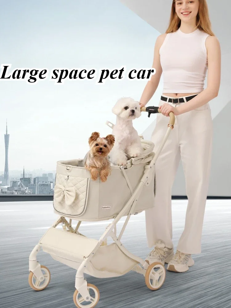 Outdoor Puppy Stroller Cat Dog Travel Breathable Pet Stroller Lightweight Convenient Folding Small Medium Pet Stroller Products