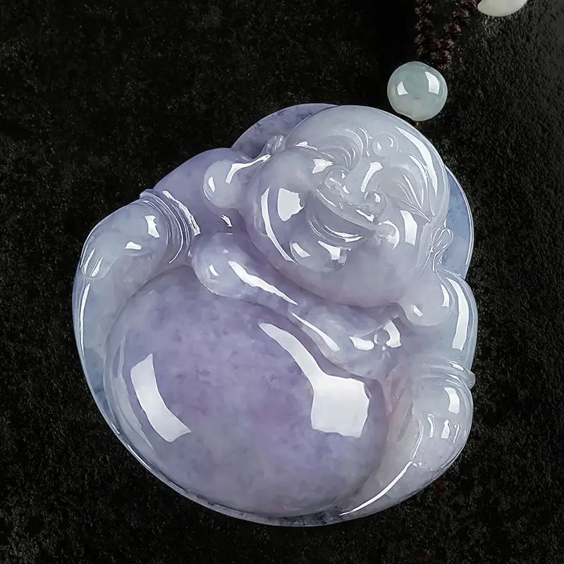 Ice Jade Pendant Female Jade Buddha Violet Maitreya Buddha Pendant