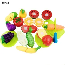 Cutting Fruits Vegetables Play Kids Kitchen DIY Cake Toy Cutting Fruit Vegetable Food Pretend Playset Kids Educational Toys