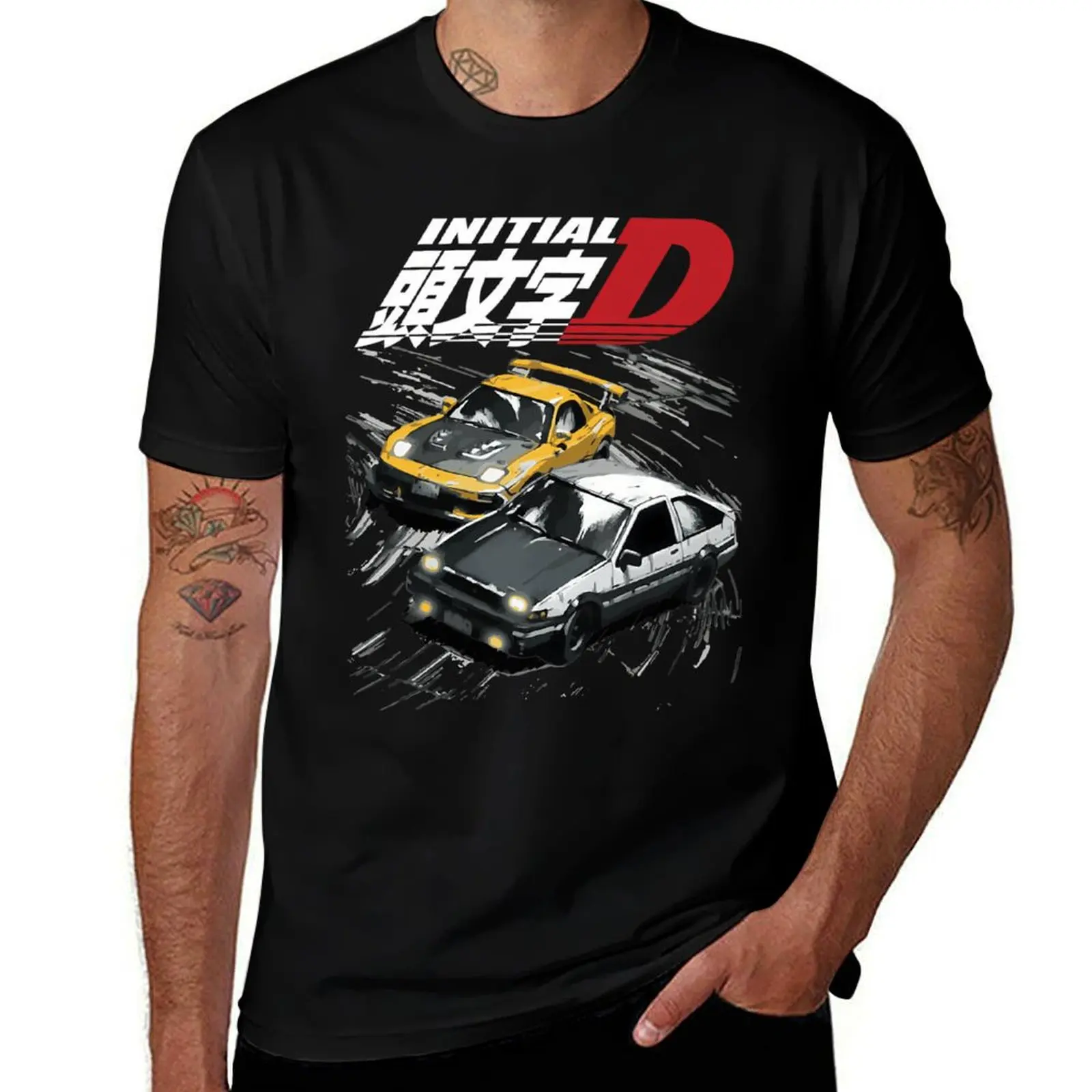 

Mountain Drift Racing Initial D Tandems AE86 vs FD rx-7 T-Shirt custom t-shirts shirts graphic tee men tshirt