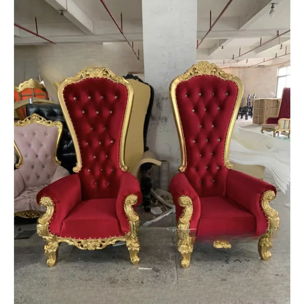 Hanbo European style high back chairs hotel lobby decoration  bride and groom  hotel dining chairs