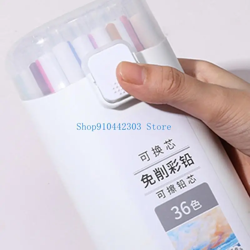 L4MD قلم رصاص ملون قابل لإعادة الملء بدون شحذ مللي متر قلم رصاص ملون قابل للسحب للأطفال مشروع تلوين الرسم