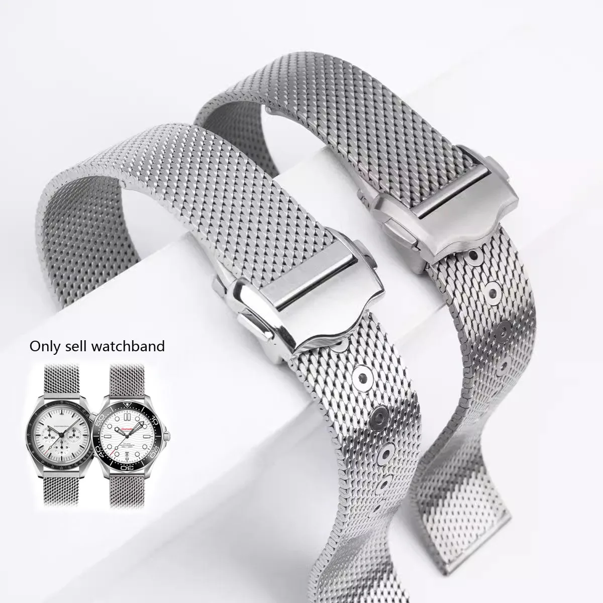 

Аксессуары для часов 20 мм, ремешок для Omega 007 Seamaster Diver 300, ремешок для часов, цепочка высокого качества, замена миланского браслета из нержавеющей стали