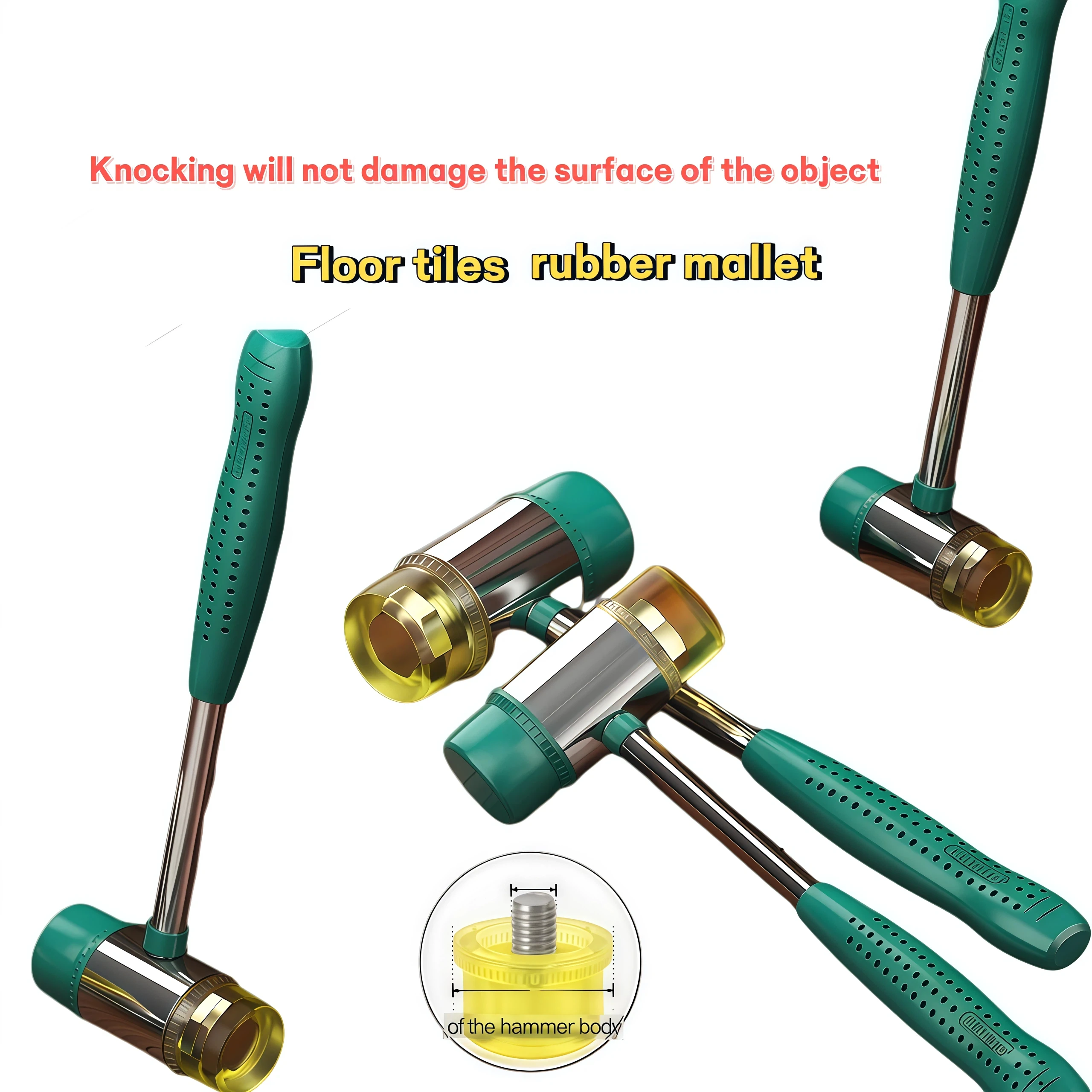 Double Sided Soft Rubber Hammer Used for Flooring, Home Decoration, Installation Tools, Jewelry Craftsmanship, DIY Work
