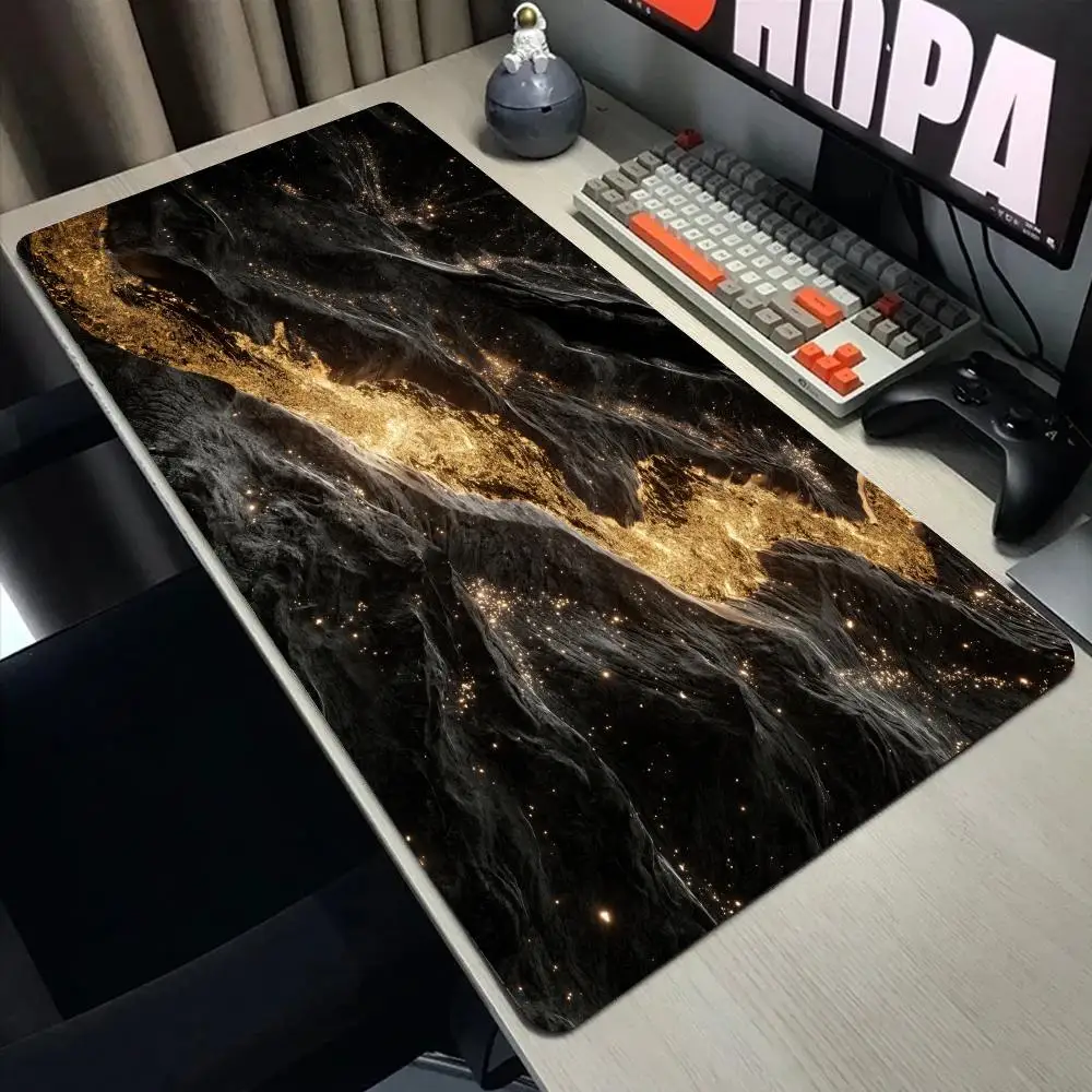 Golden River Mouse Pad Large Computer Office Game Table Mats XXL Rubber Anti-slip Gaming Keyboard Mousepads Long Desk Pads 30X60