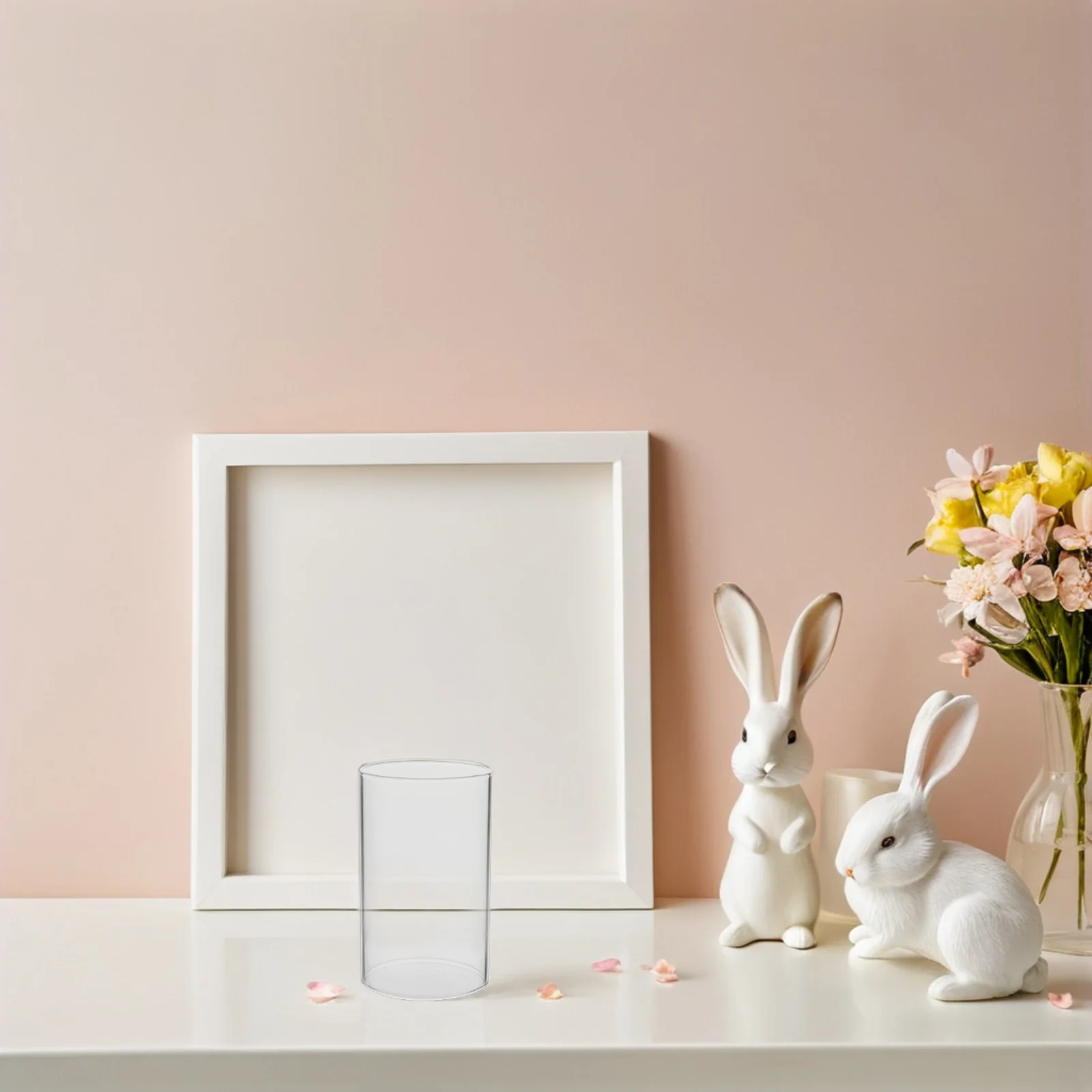 

2Pcs Glass Covers Transparent Design Creative Decoration Desktop Accessory Clear Cover Home Accessory