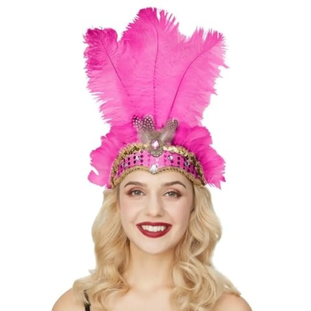 New Colorful Feather Headpiece Brazilian Carnival Stage Performance Showgirl Headband Decorative Hair Band Carnival Events