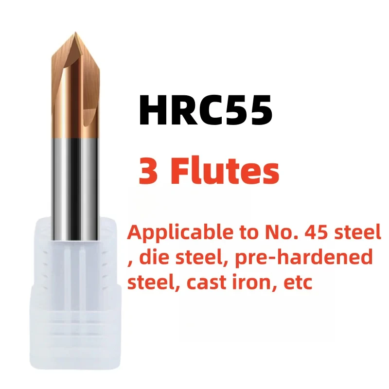 

Chamfer Milling Cutter 60 90 120 Degree Carbide Chamfer Mill Deburring Edge V Grove Router Bit 3Flute CNC End Mill 1-12mm HRC55